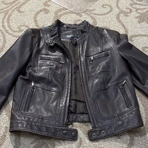 Kenneth Cole Reaction Brown Leather Jacket women small